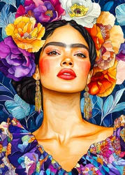 Retrato floral vibrante