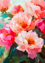 Flores de peónia vibrantes
