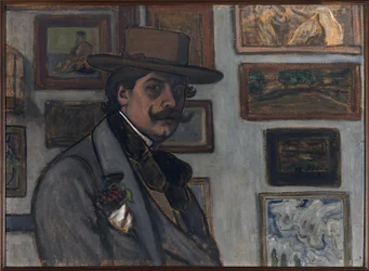 Auto-retrato em um chapéu marrom, 1897.