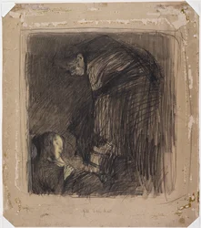 Enterro, c.1903 (carvão, pastel e giz a bordo)