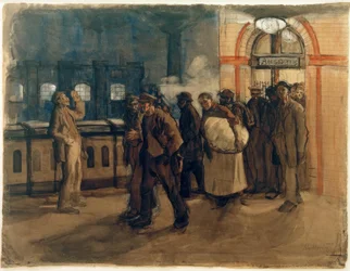 K.Kollwitz, trabalhador que retornou à estação de Lehrter