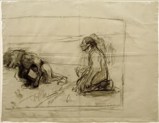K.Kollwitz, estudo para Pflüger (Pflüger com a esposa ajoelhada)