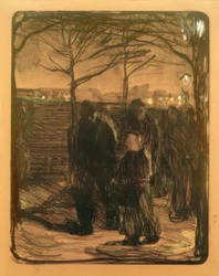 Käthe Kollwitz, subúrbio - 1901