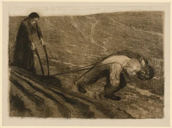 Puxador de arado e mulher (Versão rejeitada para a prancha 1 de « Guerra dos Camponeses », 2.º estado)