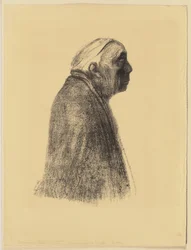 Autorretrato de perfil para a direita