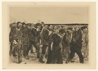 Cortejo de tecelões (prancha 4 de « Uma revolta de tecelões », 2.º estado)
