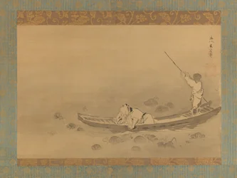 Zhou Maoshu Admirando Lótus, meados do século XVII.