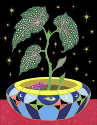 Begonia in a Pot, 2021 (acrílico sobre painel)