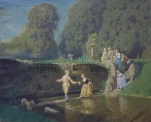 Cópia de uma pintura francesa, Kamal ol Molk (óleo sobre tela)