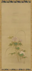 Hibiscus parte de um conjunto, período Edo, meados do século XVII - início do século XVIII.