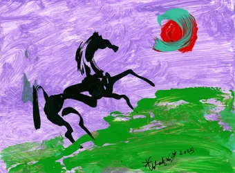 Resumo: Cavalo e Céu Roxo