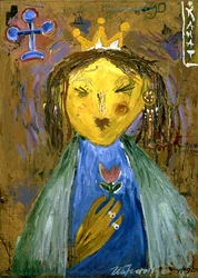 Rainha expressionista com flor