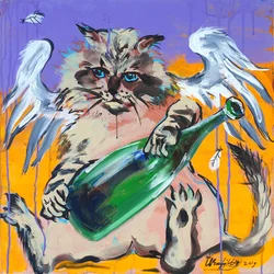 Anjo gato de festa