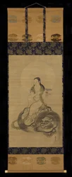 Monju Bosatsu (tinta e cor no papel)