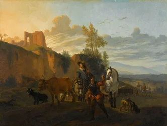 Paisagem italiana com soldados