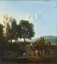 Paisagem com condutor de mulas