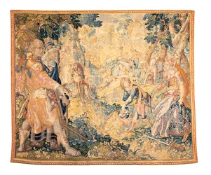 Tapeçaria mitológica de Delft, representando uma cena de Orlando Furioso, de Franciscus Spierinckx