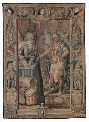 António e Cleópatra (António conquista Pelúsio); tapeçaria, data desconhecida (lã | lápis)