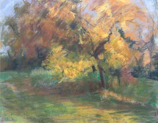 Outono em Maio Banks, Sussex, 2000 (pastel sobre papel)