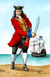 John Calico Jack Rackham, 1680-1720, capitão pirata inglês