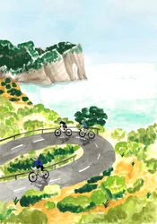 Aventura de bicicleta pela costa