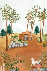 Gato da Cabana na Floresta