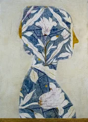 Perfil de uma mulher elegante com motivos florais