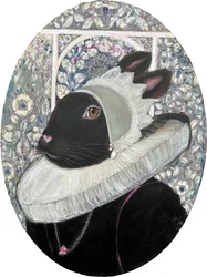 Retrato de um coelho majestoso