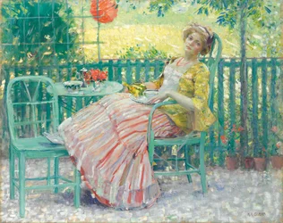 No Terraço (óleo sobre tela)