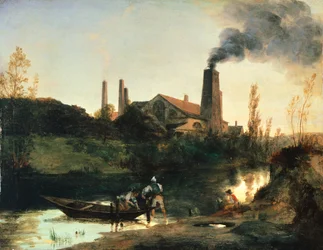 Moinho Eberswald, cerca de 1830, de Karl Blechen (1798-1840), óleo, 25x33 cm