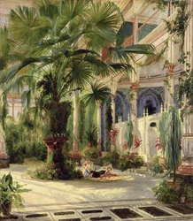 Interior da Casa da Palma em Potsdam, 1833 (papel em tela)