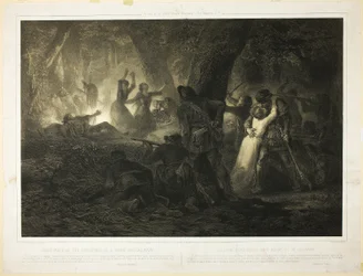 A libertação das filhas de Daniel Boone e Callaway, prato dois de Histoire des Premiere Colons d