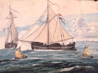 Canhoneira perto de Helvoet, Holanda