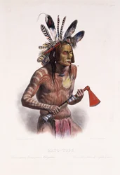 Mato-Tope, adornado com as insígnias de seus atos bélicos, 1844