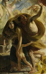 Pormenor de O último dia de Pompeia (por Karl Briullov, 1833, Museu Russo)