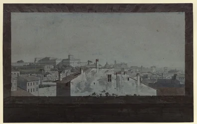 «Vista do Palácio do Quirinal e de uma parte de Roma, desenhada da janela da habitação de um amigo»
