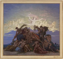 Berlim. Museu Antigo no Lustgarten. Projecto para o mural "Luto junto ao túmulo"