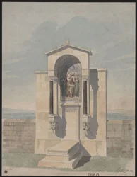 Bona. Projecto para o monumento funerário de Barthold Georg Niebuhr, com a imagem das virtudes cristãs «Fé, Amor, Esperança»