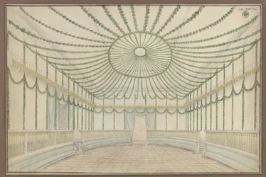 Merseburgo. Castelo. Projecto para a decoração de uma sala por ocasião das celebrações de homenagem a Frederico Guilherme III da Prússia