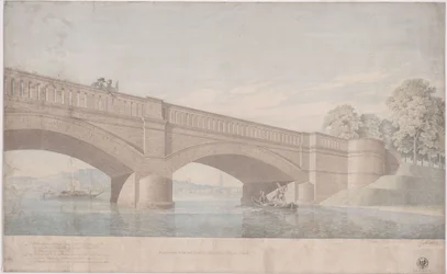 Potsdam. Ponte de Glienicke. Vista em perspectiva