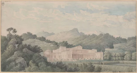 Reconstrução da Villa Tusca segundo Plínio. Vista