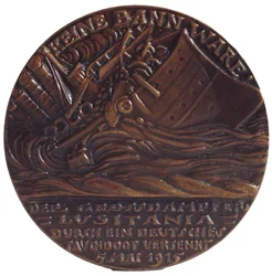 Medalha comemorativa do torpedeamento do navio "Lusitania", 7 de maio