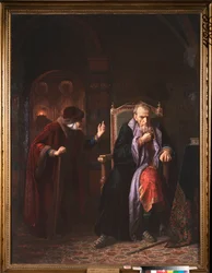 Czar Ivan IV o Terrível (1530-1584) e a sua enfermeira - Pintura de Karl Bogdanovich Wenig (1830-1908), óleo sobre tela