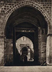 Jerusalém, entrada para o lugar do templo (foto p/b)