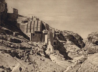 Mar Saba, Mosteiro Grego (foto p/b)