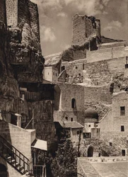 Mar Saba, Torre de Eudoxia e Mosteiro (foto a p/b)