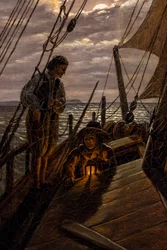 Barco à vela, pormenor, depois de 1820 (óleo sobre tela)