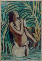 Menina banhando-se