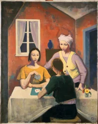 Meninas a jogar cartas