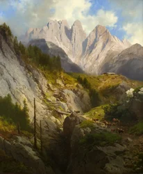 Cena da montanha no Tirol